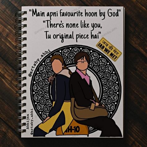 Jab We Met Painting, Bollywood Drawing Sketch, Jab We Met Drawing, Yjhd Drawing, Jab We Met Illustration, Bollywood Doodle, Bollywood Painting, Aesthetic Song Drawing, Bollywood Drawing