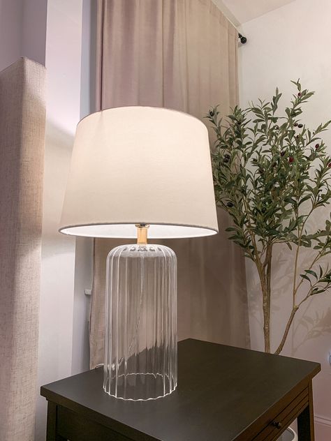 Ribbed Glass Table Lamp, Target Table Lamps, Gold Glass Table, Target Table, Lamp Tall, Table Lamp Glass, Glass Lamp Base, Lamp Gold, Fluted Glass