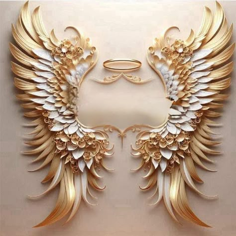 Gold Angel Wings Aesthetic, White And Gold Angel Wings, Angel Wings Logo Design, Angel Logo Design, Castle Floor Plan, Book Cover Art Diy, Angel Wings Drawing, Angelcore Aesthetic, In Loving Memory Quotes