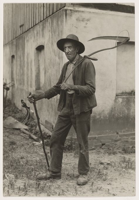 He's coming for all of us sooner or later.  [Farmer, Eifel (Bauer aus der Eifel)]; August Sander; Germany; 1930 August Sander, Getty Villa, J Paul Getty, The Getty Center, Portfolio Photography, Getty Center, Street Portrait, Getty Museum, Gelatin Silver Print