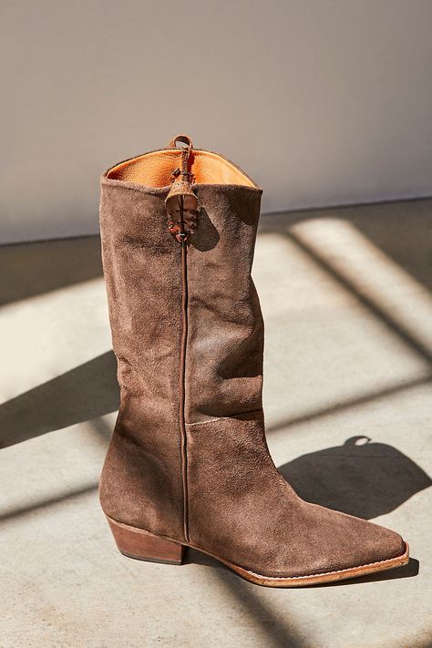 Montage Tall Boots | Free People Dr Shoes, Tall Brown Boots, Summer Boots, Sole Sneakers, Boots Fall, Calf Boots, Distressed Leather, Tall Boots, Cowgirl Boots