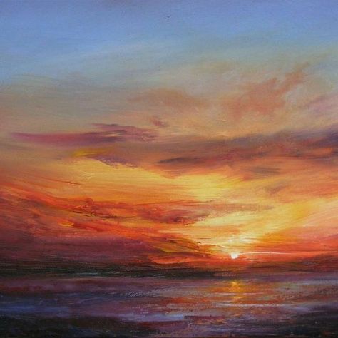 Location Painting, Just Give Me A Reason, Paul Bennett, Rainbow Sunset, Sunrise Painting, Sky Painting, Sunset Art, Cloud Painting, Abstract Art Landscape