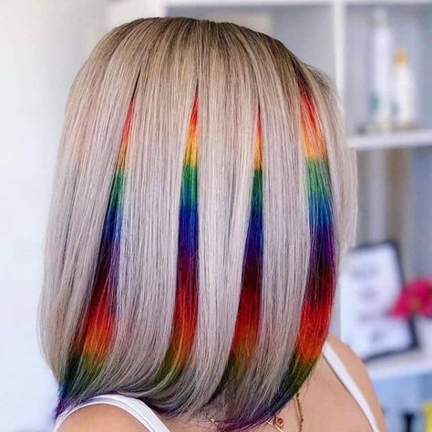 Exotic Hair Color, Peekaboo Hair, Vivid Hair Color, Rainbow Hair Color, Creative Hair Color, Colour Hair, Hair Creations, Live Wallpaper Iphone, Dye Colors