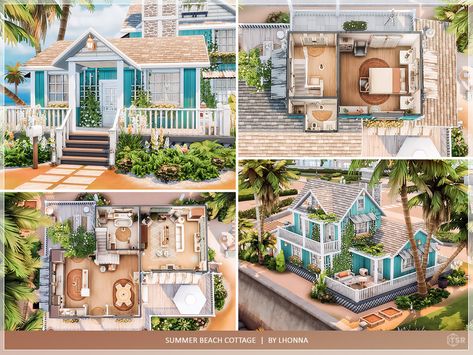 The Sims Resource - Summer Beach Cottage /No CC/ Sims 4 Coastal Cottage, Sims 4 Beach House Layout, Sims4 Beach House, Sims 4 Beach House Floor Plans, Sims 4 Sulani House Plan, Beach House Layout Floor Plans, Sims Sulani, Sims 4 Houses Layout Floor Plans, Sims House Ideas