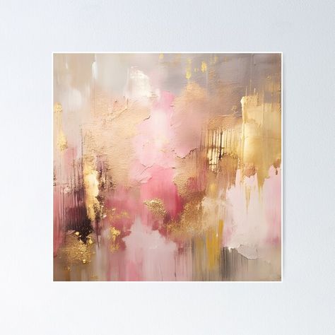 Get my art printed on awesome products. Support me at Redbubble #RBandME: https://www.redbubble.com/i/poster/Abstract-Wall-Art-Painting-Texture-Pastel-Pink-Gold-Grey-Colors-Digital-Wall-Prints-Abstract-AI-by-star27air/163752147.LVTDI?asc=u Pink And Gold Abstract Art, Pink Abstract Painting Acrylic, Art Painting Texture, Abstract Wall Art Painting, Painting Texture, Prints Abstract, Poster Abstract, Framed Abstract, Abstract Paintings