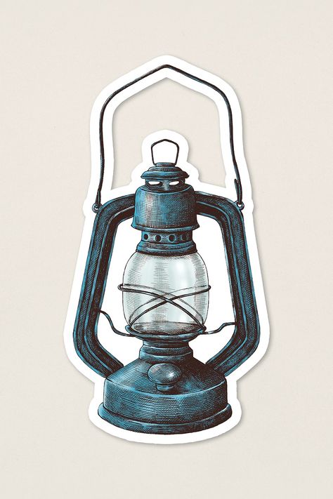 Hand drawn retro lantern sticker | premium image by rawpixel.com / Hein Lantern Sticker, Kerosene Lantern, Vintage Oil Lamp, Lantern Vintage, Funny Laptop Stickers, Red Lips Makeup Look, Lamp Lantern, Healing Room, Hand Images