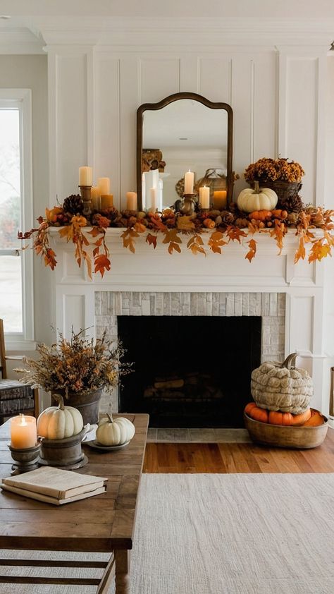 Transform your home into a cozy haven this fall with stunning DIY fall Thanksgiving decor ideas Discover table setting inspirations candle centerpieces and charming decorations for your front porch living room outdoor spaces farmhouse kitchen and more Add a touch of warmth and style to your modern home with these creative hobby lobby finds Get inspired and create a welcoming ambiance this season Thanksgiving Decorations For Living Room, Fall Decorating Ideas 2024, Thanksgiving Decor Living Room, Fall Ledge Decor, Thanksgiving Decorations Kitchen, Fall Windowsill Decor, Sideboard Fall Decor, Thanksgiving Living Room, Fall Decor Home