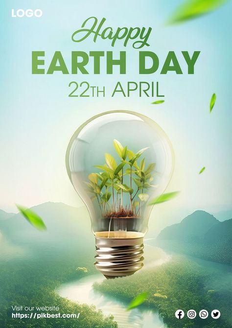 Environment Pubmat, Earth Day Images, Earth Day Poster, Earth Day Posters, Light Bulb Vector, Earth Poster, Office Images, About Earth, Happy Earth Day