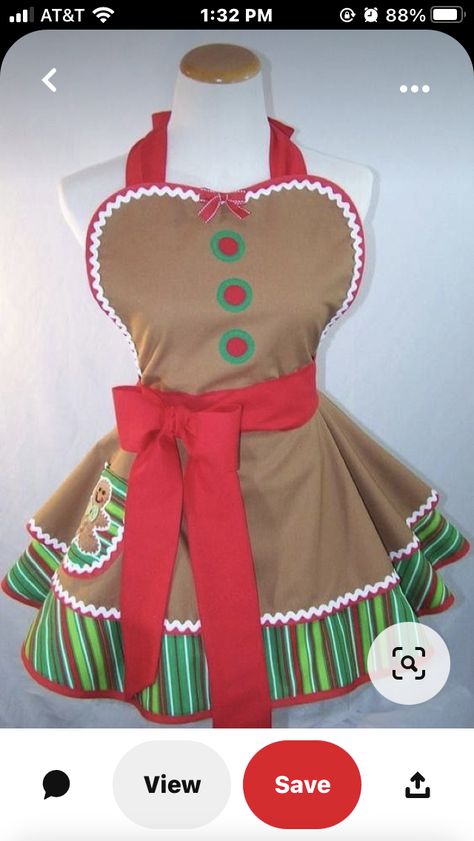 Gingerbread Apron, Gingerbread Gifts, Diy Apron, Gingerbread Christmas Decor, Christmas Apron, Apron Sewing Pattern, Gingerbread Decorations, Retro Apron, Christmas Aprons