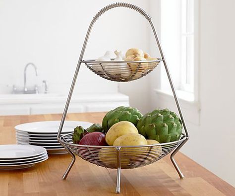 12 Genius Items for an Organized Pantry - This Old House Tiered Basket, Modern Fruit Bowl, Vintage Wire Baskets, Tiered Fruit Basket, Wire Fruit Basket, Drink Storage, Storage Crate, Plastic Crates, Basket And Crate