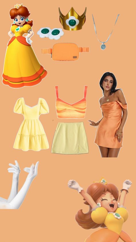 Princess Daisy Costume, Super Mario Halloween, Mario Princess Daisy, Halloween Outfits Ideas, Mario Bros Costume, Mario Halloween Costumes, Daisy Costume, Super Mario Costumes, Mario Halloween