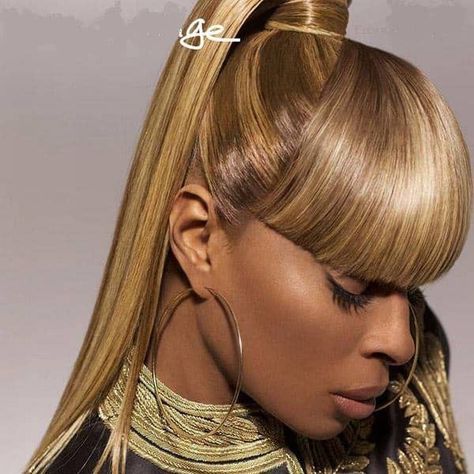 5 Chinese Bang Hairstyles with Ponytail to Rock [2019 Trend] Weave Ponytails With Bangs, Ponytail With Bangs, Chinese Bangs, Bangs Ponytail, High Ponytail Hairstyles, Weave Ponytail Hairstyles, Weave Ponytail, Chaka Khan, Hair Style Korea