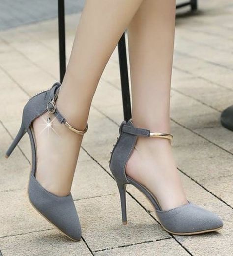 Kasut Tumit Tinggi, Hak Tinggi, High Heels Classy, Cute Shoes Heels, Shoes Heels Classy, Grey Heels, Heels Classy, Elegante Casual, Fancy Shoes