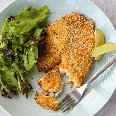 Frozen Tilapia Recipes Easy, Breaded Tilapia Recipes, Baked Fish Tilapia, Tilapia Recipes Baked, Panko Crusted Tilapia, Baked Breaded Tilapia, Fried Tilapia Recipes, Easy Tilapia, Panko Recipes