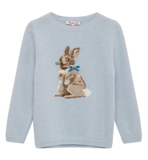 Confiture Bunny Sweater They may be a typical symbol of spring, but rabbits ... Bunny Sweater, Bunny Design, Blue Jumper, Bunny Designs, Winter Fits, Knitwear Tops, Cute Sweaters, 로고 디자인, Dream Clothes