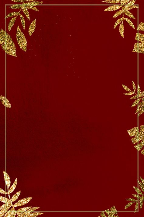 Red gold simple leaf Red Gold Wallpaper, Red And Gold Wallpaper, Wallpaper Backgrounds Aesthetic, Wedding Background Images, Wedding Invitation Background, Simple Leaf, Invitation Background, Floral Border Design, Framed Wallpaper