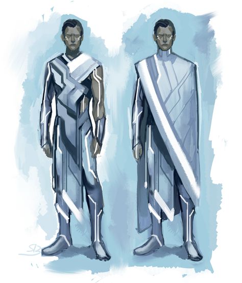 Concept Art Fashion, Futuristic Outfit Concept Art, Scifi Clothes Design, Scifi Formal Wear, Futuristic Clothing Concept Art Male, Futuristic Clothes Concept Art, Tron Character Design, Futuristic Fashion Concept Art, Future Clothes Design