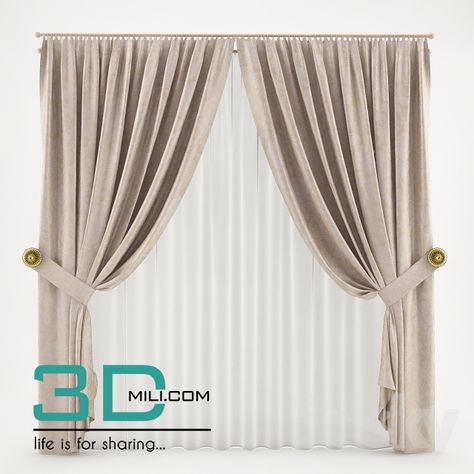 99. Curtain 99 3D Models for Download Blinds And Curtains Together, Blinds And Curtains Living Room, White Curtains Living Room, Curtains Classic, Classic Curtains, Wave Curtains, Elegant Living Room Decor, Victorian Bedroom, Plain Curtains