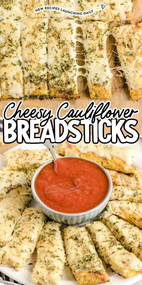 Cauliflower Breadsticks Breadsticks Easy, Cauliflower Breadsticks, Cheese Bread Sticks, Cauliflower Pizza Crust Recipe, Savory Breads, Cauliflower Bread, Cheesy Breadsticks, Bread Sticks Recipe, Bread Sticks