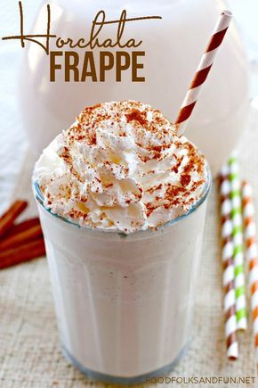 Easy Horchata Frappe Recipe | AD MinuteRiceSweepstakes Horchata Frappe, Easy Horchata, Homemade Horchata, Caramel Frappe, Horchata Recipe, Frappe Recipe, Starbucks Secret, Gado Gado, Favorite Dessert