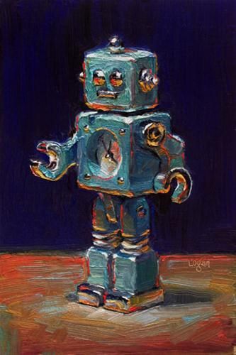 Raymond Logan OIL Raymond Logan, Toy Painting, Robot Painting, Mr Roboto, Art A Level, Still Life Ideas, Still Life Artists, Art Alevel, Gcse Art Sketchbook