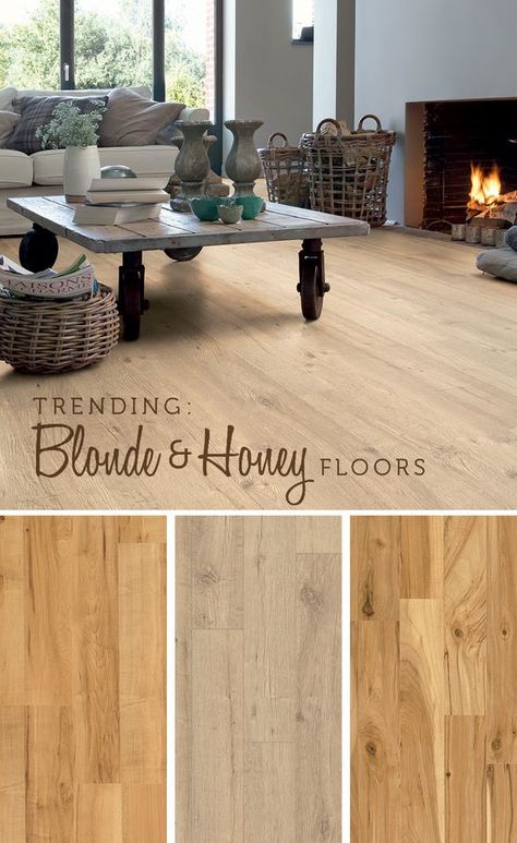 Blonde and honey wood flooring. The house has blonde wood in between left and middle colours. Walls currently white. Blonde Floors, Blonde Flooring, Flooring Texture, Room Brown, Wood Floor Kitchen, Floor Stain, Salon Suites, Condo Ideas, Brown Floors