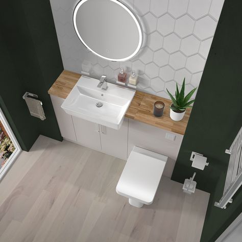 Oliver 1300mm Cashmere Fitted Furniture: Combination Vanity Unit with Toilet & Storage | Bathroom City Vanity Toilet And Sink, Toilet With Sink, Toilet Basin Design, Bathroom Vanity Unit With Toilet, Toilet And Sink Vanity Unit, Vanity Unit Bathroom, Basin And Toilet Unit, Sink And Toilet Vanity Unit, Combined Toilet And Sink Unit