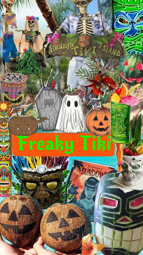 Freaky Tiki #freakytiki Spooky Tiki Party, Spooky Island Party, Cryptid Party, Tiki Halloween, Spooky Island, Halloween Aesthetics, Island Party, Tiki Party, Halloween 2024