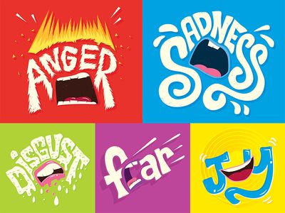 Inside Out Typographic Emotions Fear Emotion Drawing, Inside Out Illustration, Inside Out Aesthetic, Emotional Illustration, Inside Out Drawing, Emotion Poster, Inside Out Pixar, Inside Out Poster, Joy Drawing