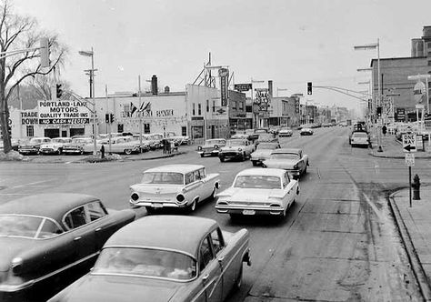 1960 - Lake Street at Portland Avenue Hugo Oklahoma, Circus Pictures, Old Circus, Round Lake, Water For Elephants, Railroad Pictures, Springfield Missouri, Commercial Street, Lake County