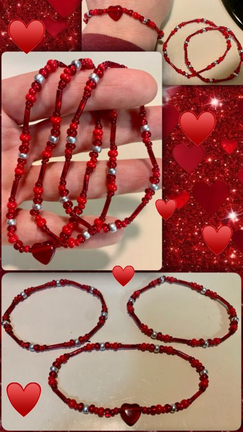 Made these #Chunky Red #Bracelets using Size 6/0, 8/0 & 11/0 Seed & #Bugle Beads shades of #red & #silver w/#heart charm on one. #diy #handmade #bracelet #wristcandy #seedbeadpattern #diyjewelry #handmadebracelet #beading #madewithlove Seed Beads Bracelet, Seed Bead Pattern, Wrist Candy, Seed Bead Bracelet, Beads Bracelet Design, Red Bracelets, Bracelet Design, Bugle Beads, Seed Bead Bracelets