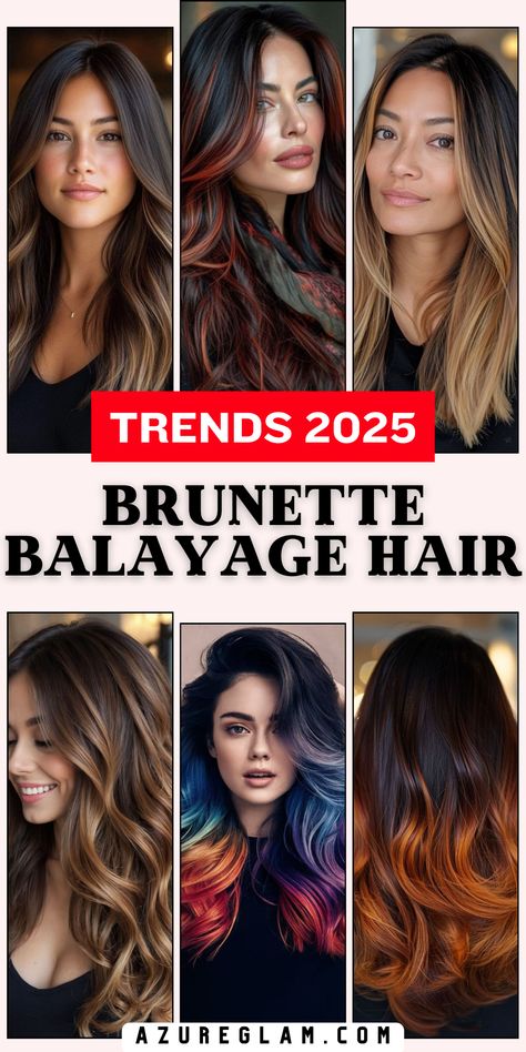 Transform your hair in 2025 with 19 brunette balayage ideas featuring caramel chocolate and ashy blonde highlights. These designs include short, sleek bobs, medium-length cuts, and shoulder-length layers for a range of versatile styles. Perfect for brunettes, these balayage looks add depth with dark roots and brightness with honey tones. Caramel Brownie Hair Color Balayage, Highlights Black Hair Balayage, Deep Caramel Balayage, Dark Brown With Cool Tone Highlights, Hair Inspiration Color Balayage, Burnett Baylage Fall, Mocha Caramel Balayage, Winter Hair Color Ideas For Brunettes Balayage, Brunette Hair With Color Highlights