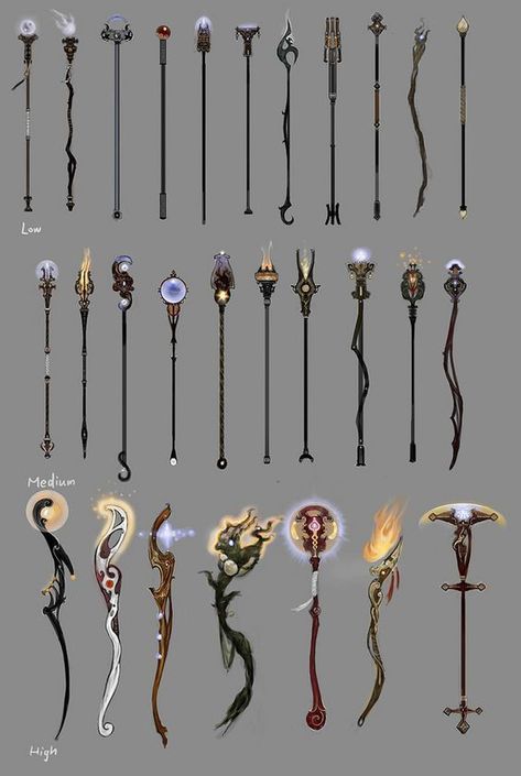 Magic Staffs Staff Design, Staff Magic, Staff Ideas, Magic Staff, Wizard Staff, Fantasy Props, Book Icons, Magic Items, 다크 판타지