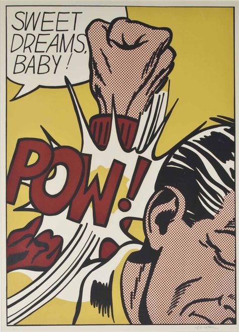 Roy Lichtenstein (1923-1997), Sweet Dreams Baby!, from 11 Pop Artists #popart Pop Art Roy Lichtenstein, Roy Lichtenstein Art, Roy Lichtenstein Pop Art, Lichtenstein Pop Art, Richard Hamilton, Comic Pop Art, Sweet Dreams Baby, Art Picasso, Pop Art Movement