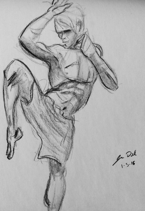 Gesture drawing of a Muay Thai fighter Muay Thai Sketch, Muay Thai Drawing, Muay Thai Fighter, Figure Drawing Tutorial, Gesture Drawing, Sketch Ideas, Muay Thai, Kickboxing, Figure Drawing