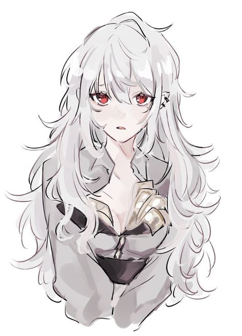 White Hair And Red Eyes, Silver Hair Accessories, Pelo Anime, Long White Hair, By Any Means Necessary, Japon Illustration, 다크 판타지, 캐릭터 드로잉, 영감을 주는 캐릭터