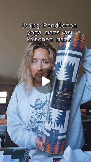 BAHA RANCH WESTERN WEAR on Instagram: "Look! These are yoga mats but make great kitchen mats!! I mean who wouldn't want Pendleton in their kitchen!! They are so durable and just wipe clean with a damp cloth!
And they make great yoga mats too🤣
Www.baharanchwesternwear.com 
#nobodysgonnaknow
#PENDLETON #pendletonyoga #kitchenmat #westernhomedecor #southwesternhome #ranchhome #westernhome" Pendleton Decor, Southwestern Home, Western Homes, Western Home Decor, Kitchen Mat, Yoga Mat, Ranch House, Cleaning Wipes