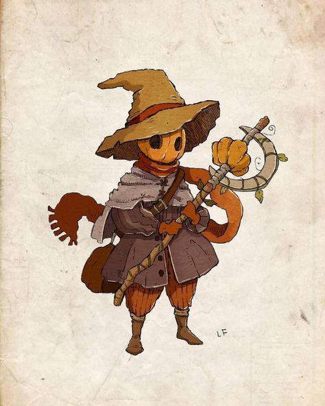 Spooky Character Design, Scarecrow Oc, Scarecrow Cute, Scarecrow Character, Mythical Characters, Pumpkin People, Pumpkin Scarecrow, Character Creation, Scarecrow