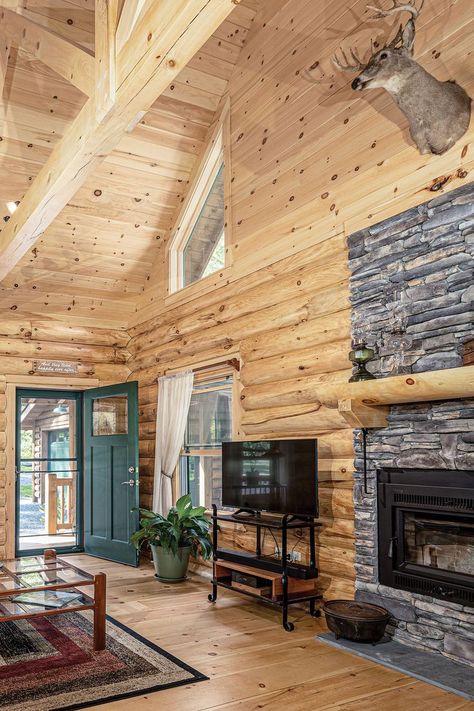 Pine Board Walls, Small Utility Sink, Knotty Pine Rooms, Cabin Floors, Log Walls, Cabin Homes Interior, Knotty Pine Walls, Great Room Design, Tongue And Groove Walls