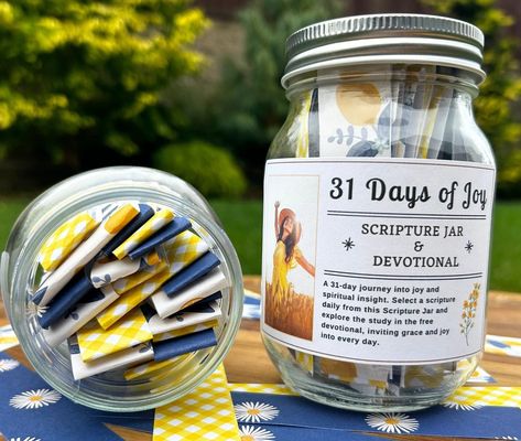 Customized Joy Prayer Jar Free Devotional Daily Scripture - Etsy Prayer Jar, Custom Bible, Christian Crafts, Christian Devotions, Encouragement Gifts, Daily Scripture, Jar Labels, Encouragement Cards, Jar Gifts