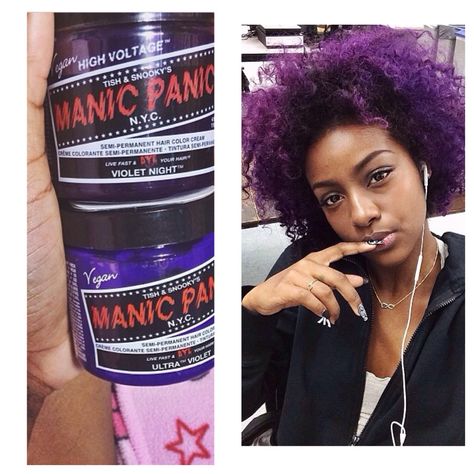 Mix these colors from manic panic to get this awesome purple! ❤️❤️ #hairdye #manicpanic Manic Panic Purple, Diy Hair Masks, Color Me Beautiful, Crazy Stuff, Manic Panic, Sisterlocks, Hair Dresser, Natural Hair Journey, Mermaid Hair