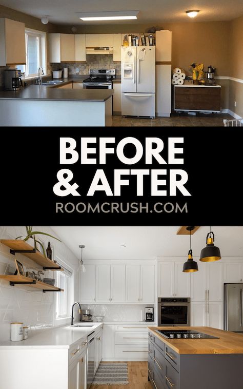 90s Kitchen Makeover: Stunning Before And After Transformation Old Kitchen Makeover, Kitchen Remodel Ideas Before And After, Stylish Apartment Decor, Unique Countertops, Old Kitchen Remodel, 90s Kitchen, 90s House, Before And After Transformation, Home Remodel Before And After