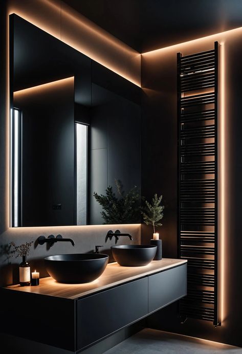 22 Moody Bathroom Designs to Inspire Your Remodel 68 Moody Bathroom Ideas, Gothic Bathroom Ideas, Moody Bathroom, Dark Bathroom Ideas, Gothic Bathroom, Master Suite Bathroom, Dark Bathrooms, Bathroom Retreat, Architecture Bathroom