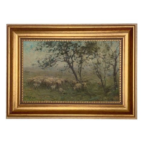 Usa Painting, Sheep Landscape, Valley House, Flock Of Sheep, Small Landscape, Sheep Art, English Decor, East Berlin, Resin Frame