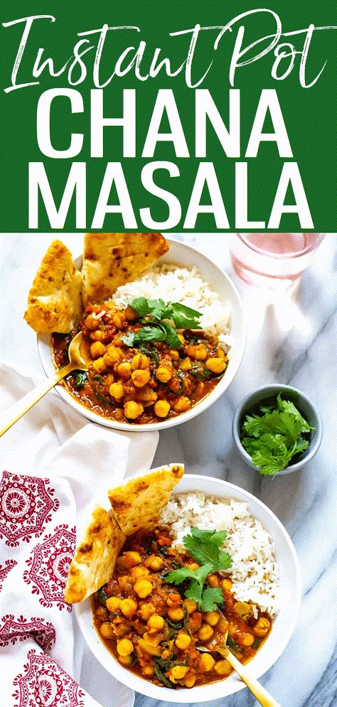 Chana Masala {Instant Pot, Slow Cooker, Stovetop} Indian Chickpea Curry, Chickpea Curry Recipe, Chickpea Curry, India Food, Meal Prep Bowls, Masala Recipe, Instapot Recipes, Idee Pasto Sano, Delicious Vegetarian