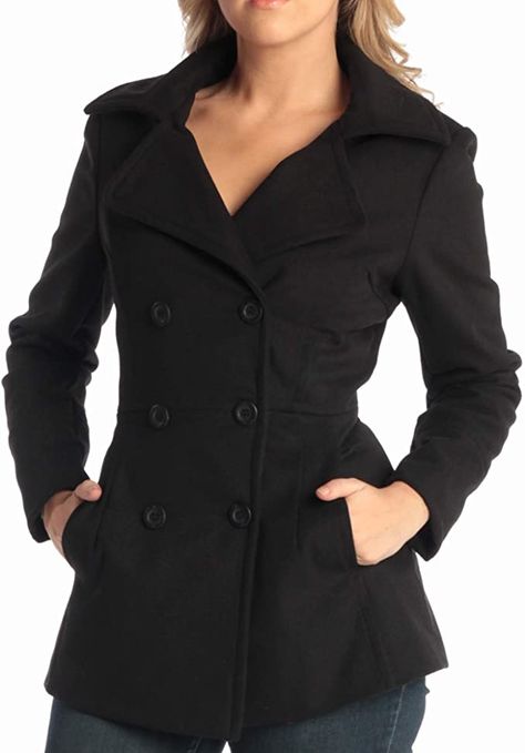 Womens Peacoat, Double Breasted Overcoat, Medium Coat, Pea Coats Women, Wool Coat Women, Peacoat Jacket, Wool Peacoat, Woman Dress, Ladies Dress