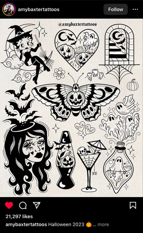 Friday The 13th Tattoo, Traditional Tattoo Inspiration, Traditional Tattoo Flowers, Pumpkin Tattoo, Tattoo Lettering Design, Bug Tattoo, Magic Tattoo, Flash Tattoo Designs, Disney Tattoo