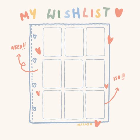 Kpop Wishlist Template, Photocard Wishlist Template, Wanted Template, Kpop Wishlist, Wishlist Template, Me Template, Crafts Bookmarks, Binder Cover Templates, Binder Templates