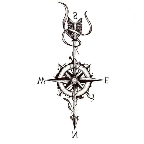 Type: Temporary Tattoo Size: 12*21cm Compass Arrow, Geometric Compass, Compass Tattoo Design, Unicorn Tattoos, Muster Tattoos, Tattoos For Lovers, Tattoo Paper, Back Tattoos For Guys, Arrow Tattoo