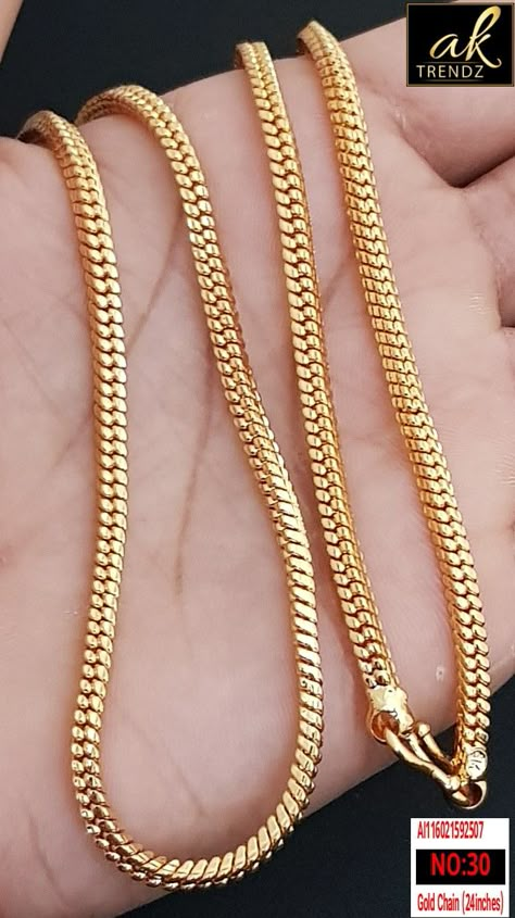 Simple Gold Chain For Men, Pearl Chain For Men, Mens Gold Chain Necklace, Gold Necklace For Men, Real Gold Chains, Gold Jewels Design, Bride Jewelry Set, Gold Jewelry Outfits, Black Beads Mangalsutra Design